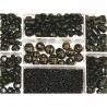 Boîte de perles en verre, noir, 115 g