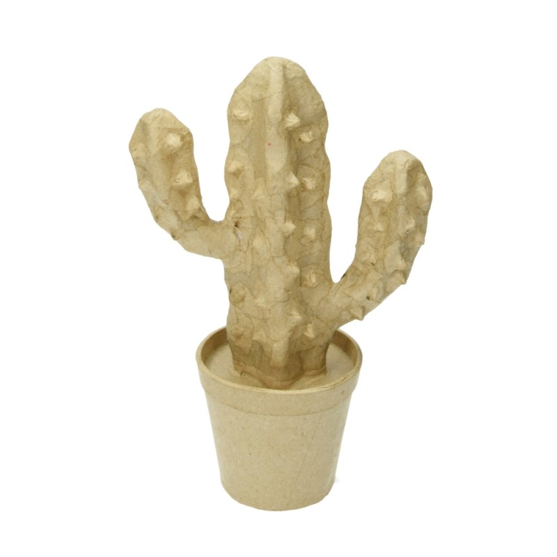 Cactus à 3 branches en papier mâché