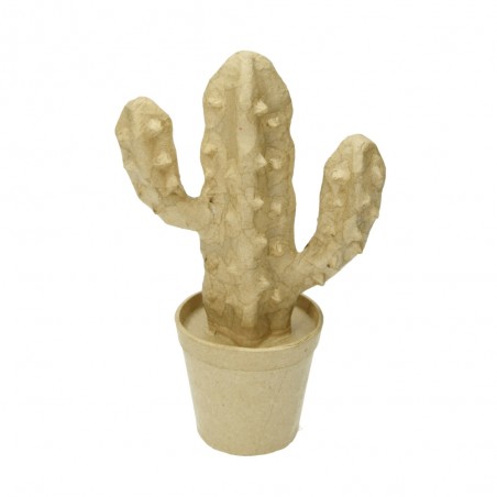 Cactus à 3 branches en papier mâché