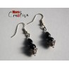 Boucles d'oreille perles noires