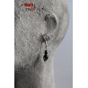 Boucles d'oreille perles noires