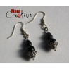 Boucles d'oreille perles noires