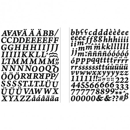 Stickers alphabet et chiffres Noir
