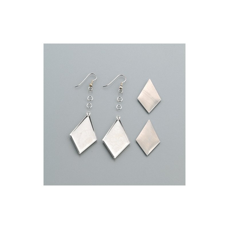 Pendants d'oreilles à rebord: losange