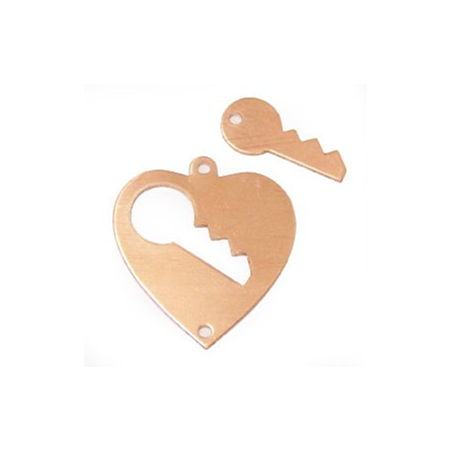 Pendentif Coeur avec clé 2 trous