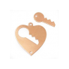 Pendentif Coeur avec clé 2 trous