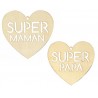 Coeur en bois Super Maman / Papa