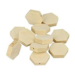 15 Perles en bois hexagonales
