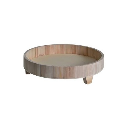 Plateau rond sur pieds en bois