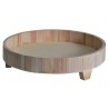 Plateau rond sur pieds en bois