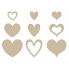 Assortiment de coeurs en bois