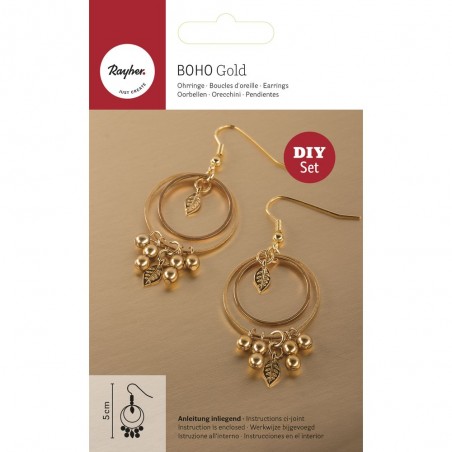 Kit bijoux boucles d'oreille dorées