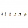 Skieurs ou snowboarders miniatures