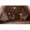 Miniatures en bois arbre et cerf