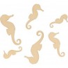 30 silhouettes d'hippocampes en bois