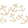 30 silhouettes d'ancres en bois