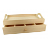 Plateau en bois avec tiroir