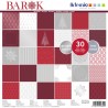 Bloc 30 feuilles rouge et argent Barok