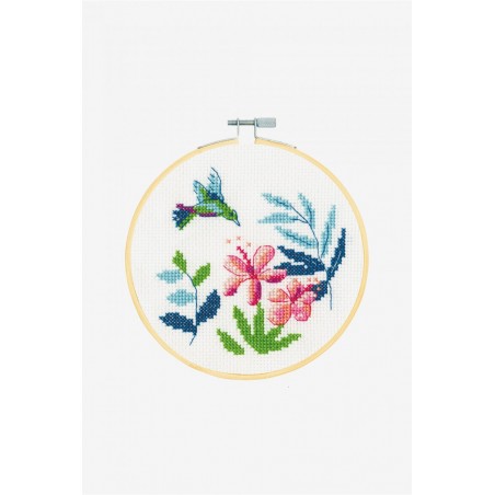 Kit broderie fleurs exotiques