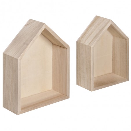 2 Cadres en bois Maisons p