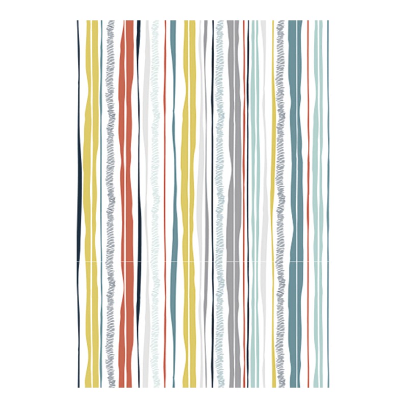 Papier DécoMaché 43 - Lignes multicolores