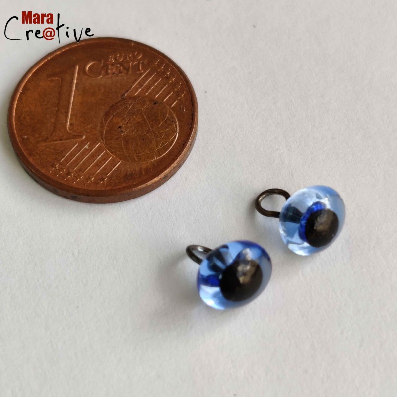 2 Yeux en verre à coudre