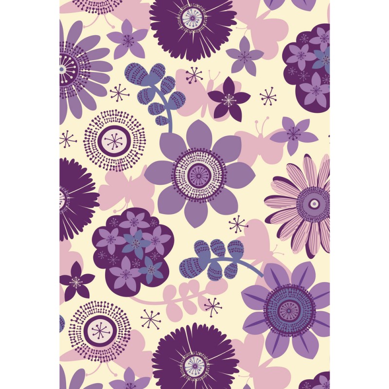 Papier DécoMaché 963 - fleurs mauves