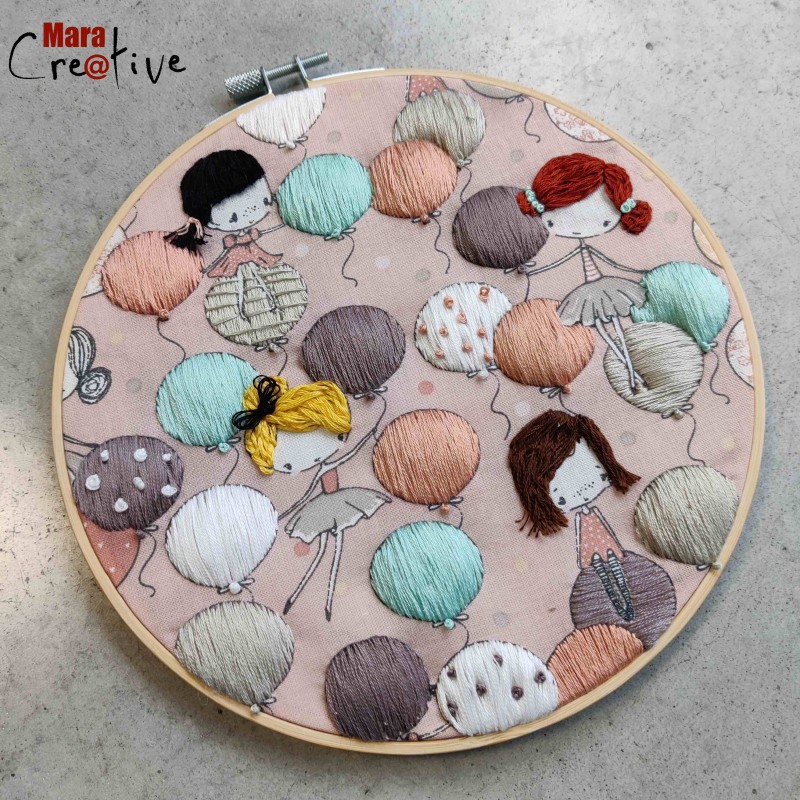 Création: Broderie filles et ballons