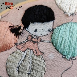 Création: Broderie filles et ballons