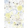 Papier DécoMaché 976 - Fleurs et coeurs