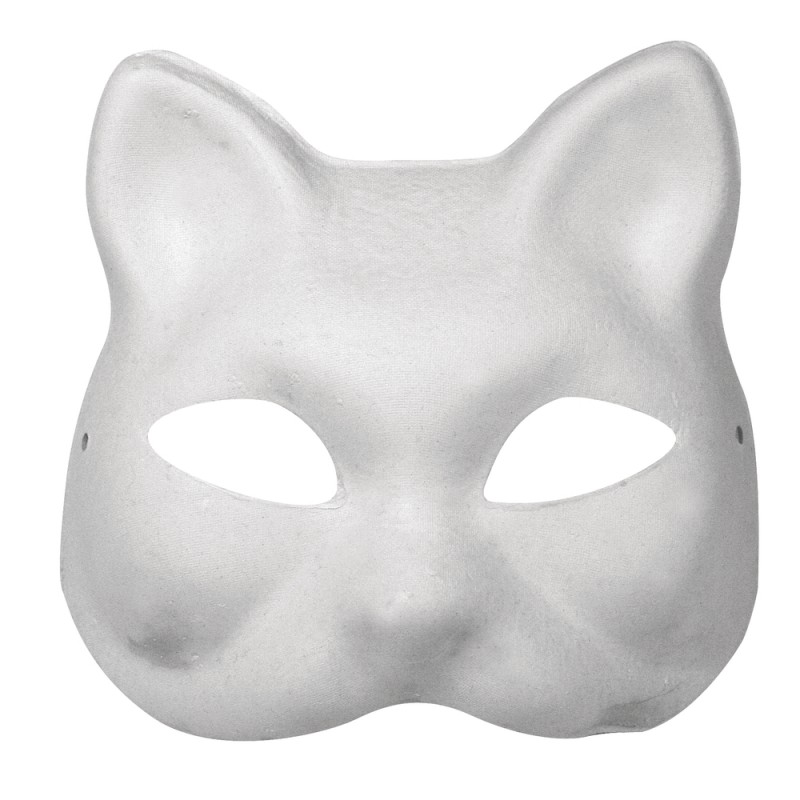 Masque en papier-mâché, chat