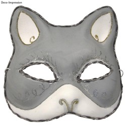 Masque en papier-mâché, chat