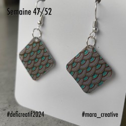 Création: Boucles d'oreille Carrées