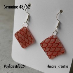 Création: Boucles d'oreille Carrées