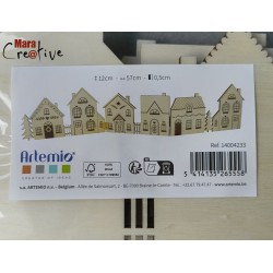 Triptyque de maisons en bois
