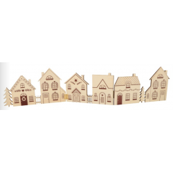 Triptyque de maisons en bois