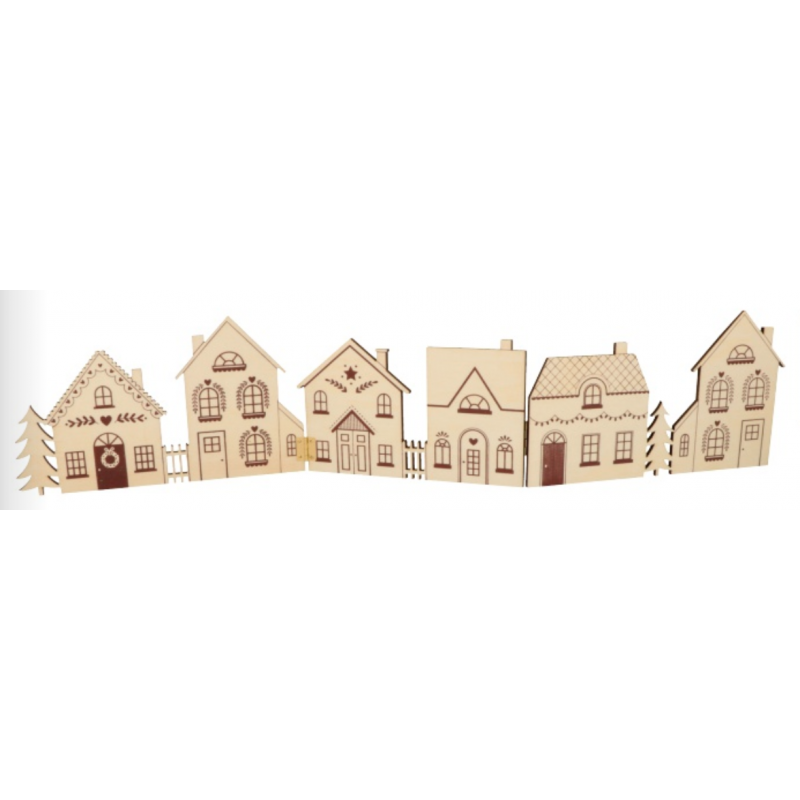 Triptyque de maisons en bois