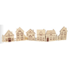 Triptyque de maisons en bois