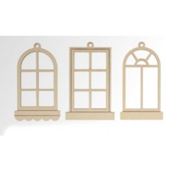 3 fenêtres en bois