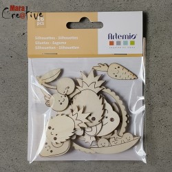 16 silhouettes fruits en bois