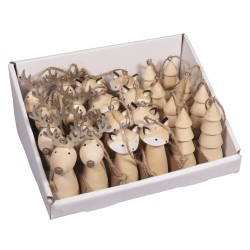 Figurines en bois Renard renne ou sapin