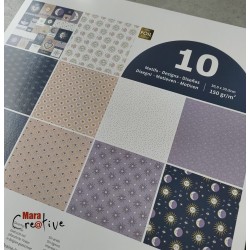 Set de 10 feuilles effet doré