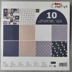 Set de 10 feuilles effet doré