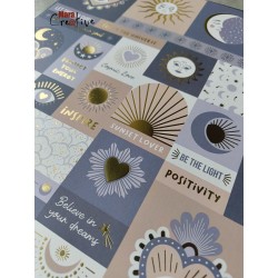 Set de 10 feuilles effet doré