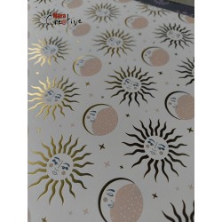 Set de 10 feuilles effet doré