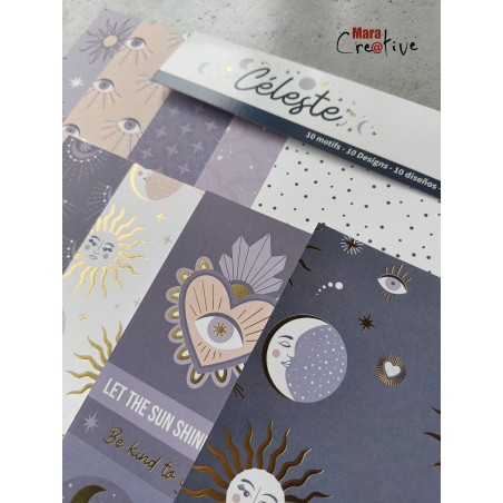 Set de 10 feuilles effet doré