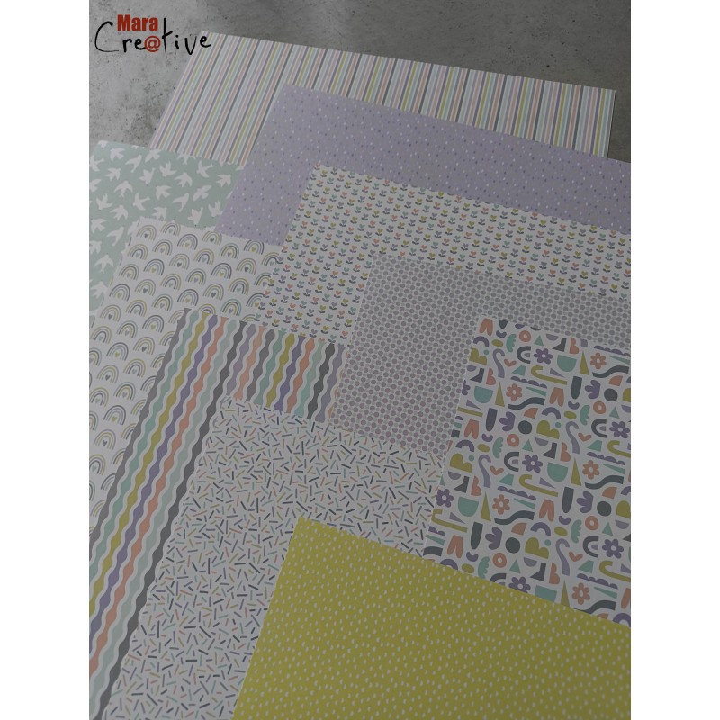 Set de 10 feuilles 30,5 x 30,5 cm