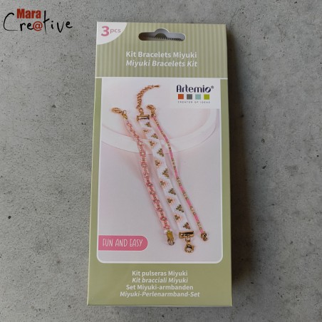 Kit 3 bracelets Miyuki roses
